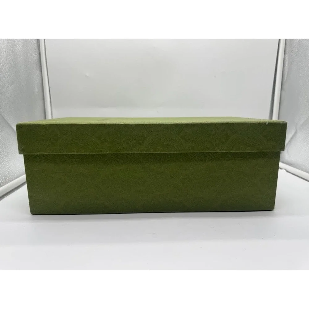 Gucci Green Embossed Damask Large‎ Storage Shoe Box 14.5x8.5x5.5 With Tissue